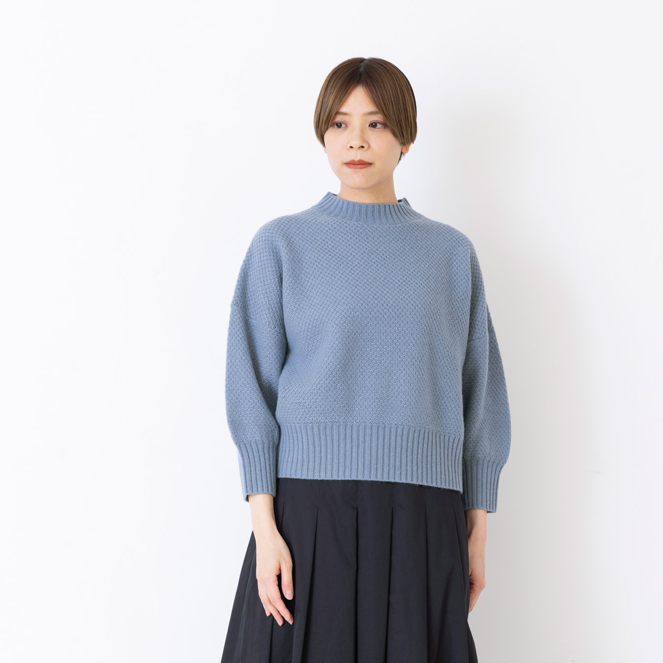 50%OFF]1/16NM KNITTING PATTERN 鹿の子編みプルオーバーニット