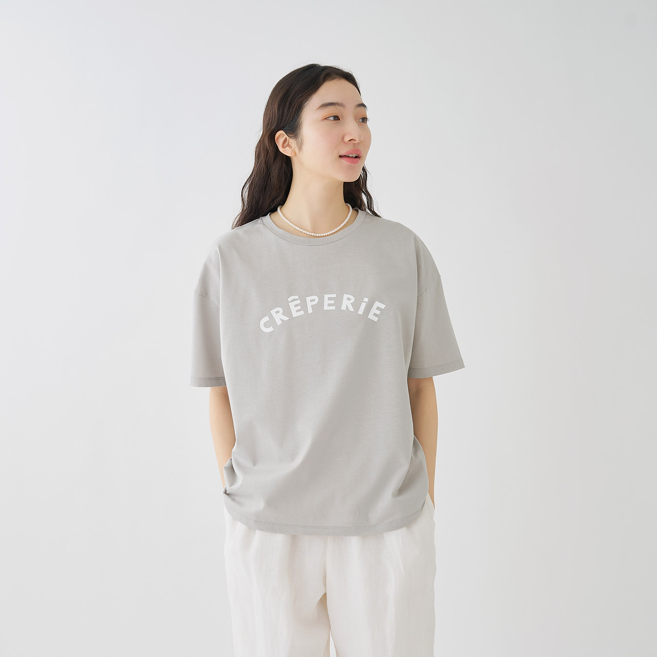 テラヴェプレミアムゴールド天竺 ロゴTシャツ-CREPERIE